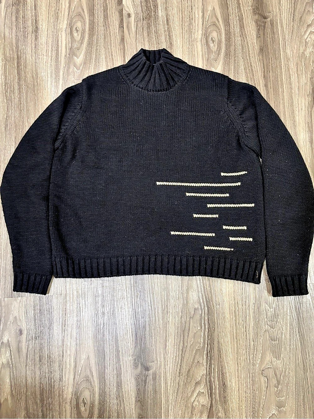 Rare Cop.copine Fraxinus Pull Black Knit Mock Neck Sweater